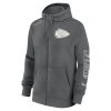 Nike Cotton Full-Zip Fleece Hoodie - NFL Kansas City Chiefs Iron Grey/Iron Grey M