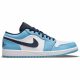 AIR JORDAN 1 LOW WHITE/DK POWDER BLUE-OBSIDIAN