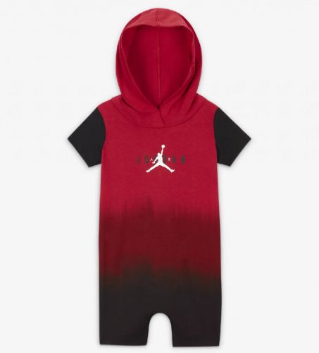 JORDAN BOYS OMBRE HOODED ROMPER GYM RED