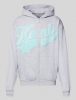 Karl Kani Star Logo Os Full Zip Hoodie Grey Melange/light Blue L