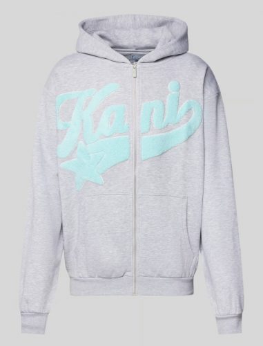 Karl Kani Star Logo Os Full Zip Hoodie Grey Melange/light Blue L