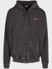 KARL KANI CHEST SIGNATURE OS WASHED FULL ZIP SKULL HOODIE ANTHRACITE