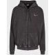 KARL KANI CHEST SIGNATURE OS WASHED FULL ZIP SKULL HOODIE ANTHRACITE