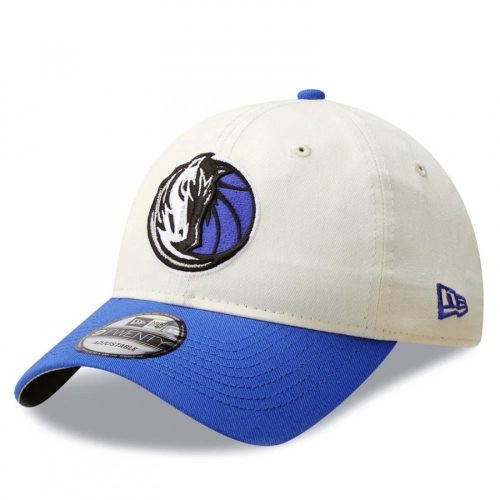 NEW ERA NBA DALLAS MAVERICKS DRAFT 9TWENTY STRAPBACK CAP CREAM/ROYAL BLUE