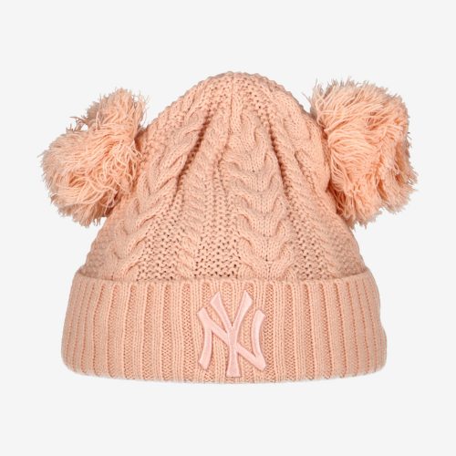 NEW ERA NEW YORK YANKEES FEMALE WMNS DOUBLE POM CUFF BEANIE PEACH