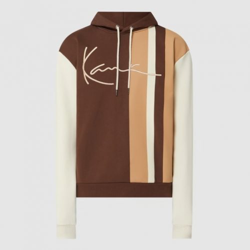 KARL KANI SIGNATURE STRIPE BLOCK HOODIE BTOWN/SAND/CREAM XXL