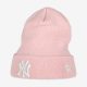 NEW ERA NEW YORK YANKEES FEMALE ESSENTIAL CUFF BEANIE PINK/WHITE