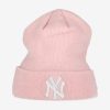 NEW ERA NEW YORK YANKEES FEMALE ESSENTIAL CUFF BEANIE PINK/WHITE