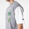 NEW ERA NBA CUT SEW OS TEE MILWAUKEE BUCKS GREY M