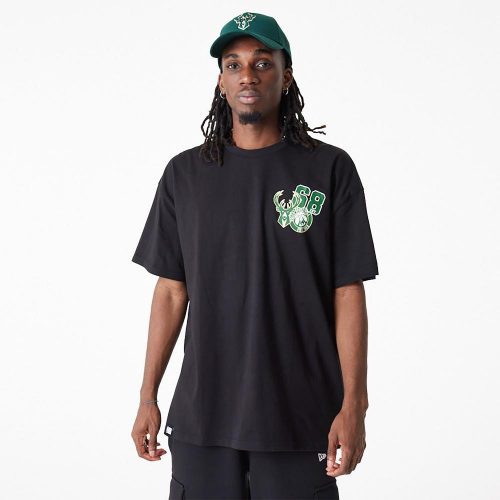 NEW ERA NBA ARCH WRDMRK OS TEE MILWAUKEE BUCKS BLACK XXL