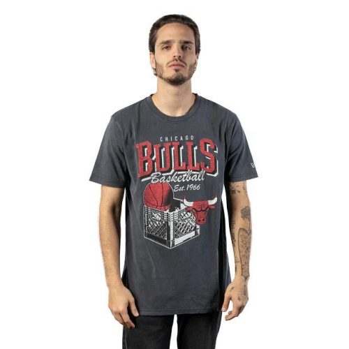 NEW ERA OLD SCHOOL SPORT TEE CHICAGO BULLS GREY L