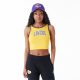 New Era NBA Team Wordmark Los Angeles Lakers Womens Crop Tank Top Yellow