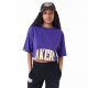 New Era NBA Team Wordmark Los Angeles Lakers Crop T-Shirt Purple