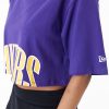 New Era NBA Team Wordmark Los Angeles Lakers Crop T-Shirt Purple XS