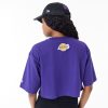 New Era NBA Team Wordmark Los Angeles Lakers Crop T-Shirt Purple XS