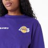 New Era NBA Team Logo LLos Angeles Lakers Womens Crop T-Shirt Purple