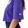 New Era NBA Team Logo LLos Angeles Lakers Womens Crop T-Shirt Purple