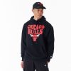 New Era NBA Script Chicago Bulls Oversized Pullover Hoodie Black L