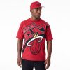 New Era NBA Large Wordmark Miami Heat Oversized T-Shirt Red M