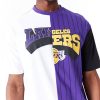 New Era NBA Half Pinstripe LA Lakers Oversized T-Shirt Purple