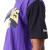 New Era NBA Half Pinstripe LA Lakers Oversized T-Shirt Purple XL