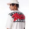 New Era NBA Chicago Bulls Wordmark Stone Oversized T-Shirt White L