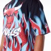 New Era NBA Flame Chicago Bulls Oversized T-Shirt Black XXL