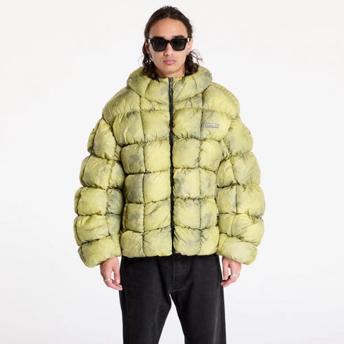 Karl Kani Sport Patch Square Quilted Tie Dye Puffer Jacket Lime Green S