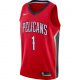 NBA X NIKE ZION WILLIAMSON PELICANS STATEMENT EDITION SWINGMAN JERSEY UNIVERSITY RED/WILLIAMSON ZION