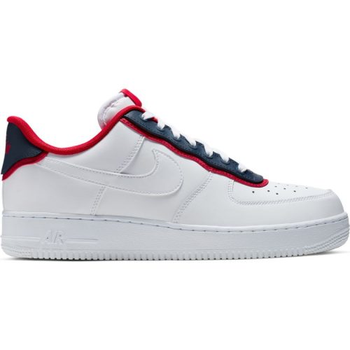 NIKE AIR FORCE 1 '07 LV8 1 WHITE/WHITE-OBSIDIAN-UNIVERSITY RED