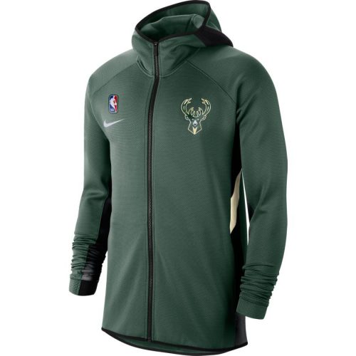 NBA X NIKE MILWAUKEE BUCKS NIKE THERMA FLEX SHOWTIME HOODIE FIR/BLACK/FLAT OPAL