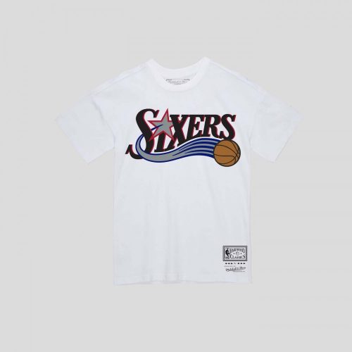 MITCHELL & NESS PHILADELPHIA 76ERS NBA TEAM LOGO TEE UPD WHITE XXL