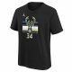 NIKE NBA MILWAUKEE BUCKS GIANNIS ANTETOKOUNMPO BOYS STATEMENT N&N TEE BLACK M