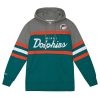 MITCHELL & NESS MIAMI DOLPHINS Mens Pullover Hoody Dolphins Blue