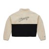 MITCHELL & NESS CHICAGO BULLS NBA W COZYFIELD HALF ZIP PULLOVER CREAM