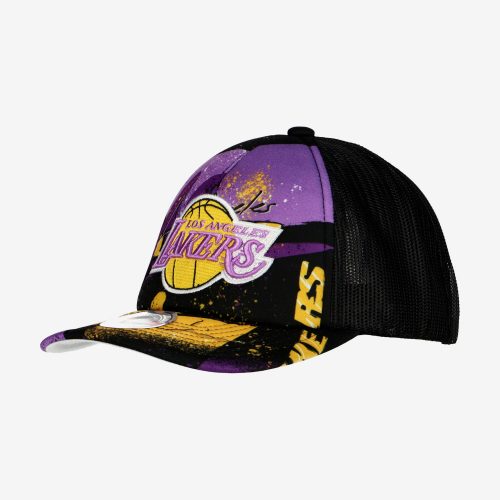 MITCHELL & NESS NBA LOS ANGELES LAKERS HYPER TRUCKER SNAPBACK  BLACK