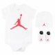 JORDAN JUMPMAN HAT/BODYSUIT/BOOTIE SET 3PC WHITE/GYM RED