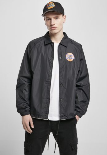 MISTER TEE SPACE JAM TUNE SQUAD LOGO COACH JACKET BLACK