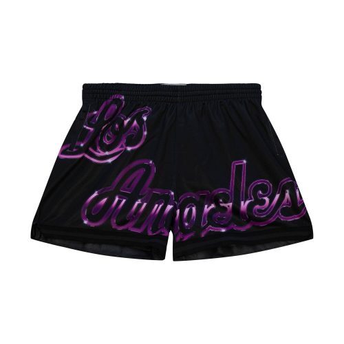 MITCHELL & NESS NBA LOS ANGELES LAKERS WOMENS BIG FACE 4.0 SHORTS BLACK