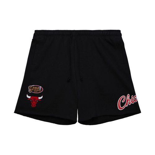 MITCHELL & NESS NBA POSTGAME FLEECE SHORTS VINTAGE LOGO CHICAGO BULLS BLACK XL