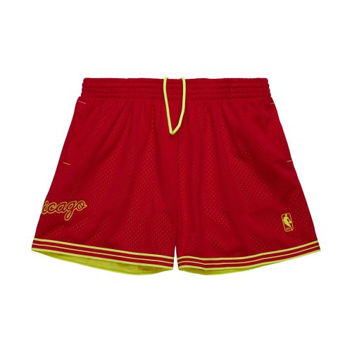 MITCHELL & NESS NBA FASHION NEON MESH SHORTS VINTAGE LOGO Chicago Bulls Scarlet XXL