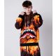 SPRAYGROUND SHARK ON FIRE HOODIE CHECKERED ORANGE/BROWN