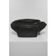 URBAN CLASSICS IMITATION LEATHER DOUBLE ZIP SHOULDER BAG BLACK